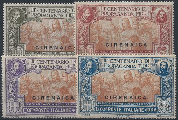 1923 Cirenaica Propaganda Fide 4v. MNH Sassone n. 1/4