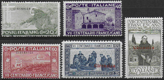1926 Cirenaica San Francesco 5v. MNH Sassone n. 27/31