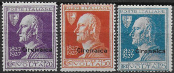 1927 Cirenaica Volta 3v. MNH Sassone n. 42/44