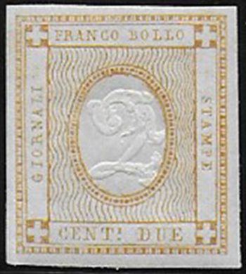 1862 Italia 2c. bistro stampati MNH Sassone n. 10