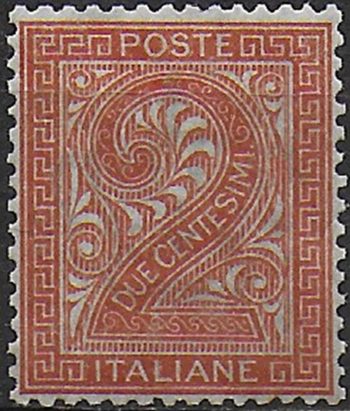 1863-65 Italia VE II 2c. Torino bc MNH Sassone n. T15