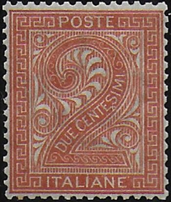 1863-65 Italia VE II 2c. Torino bc MNH Sassone n. T15