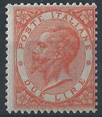 1863-65 Italia VE II Lire 2 Londra MNH Sassone n. L 22