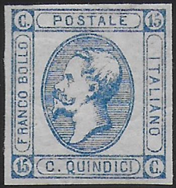 1863 Italia VE II 15c. Matraire I type gum cracked MNH Sassone n. 12