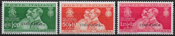 1930 Cirenaica Nozze 3v. MNH Sassone n. 60/62