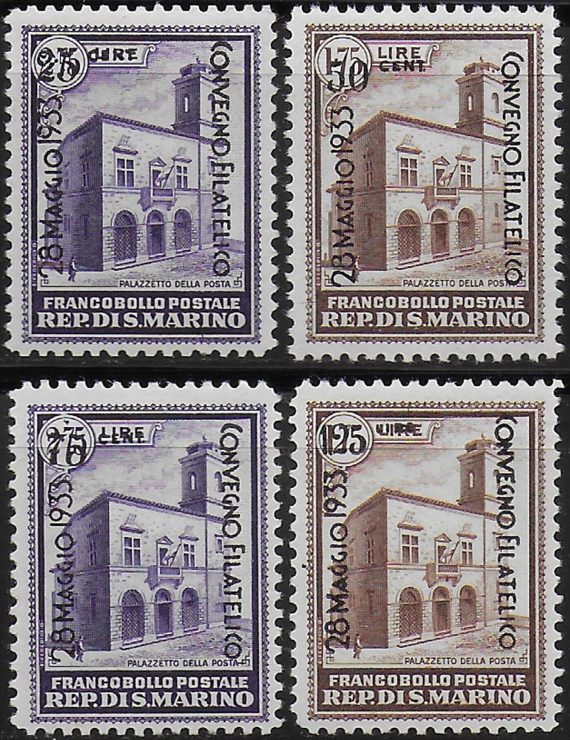 1933 San Marino Philatelic Exhibition MNH Sassone n. 176/79