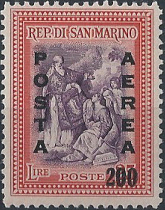 1948 San Marino f.llo n. 316 sopr. MNH Sass. n. A 76