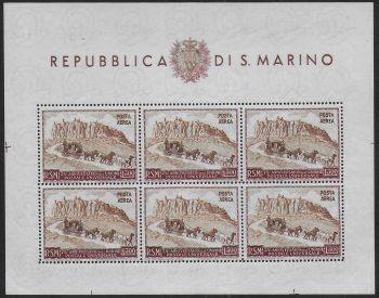 1951 San Marino Lire 300 UPU MS MNH Sassone n. 10