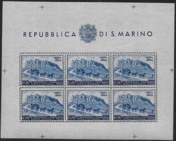 1951 San Marino Lire 200 UPU MS MNH Sassone n. 9