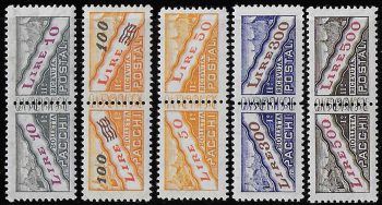 1956-61 San Marino parcel post 5v. MNH Sassone n. 37/41