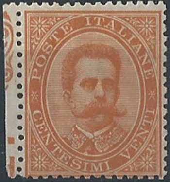 1879 Italia Umberto I 20c. arancio MNH Sassone n. 39