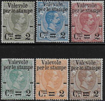 1890 Italia Valevole per le Stampe MNH Sassone n. 50/55