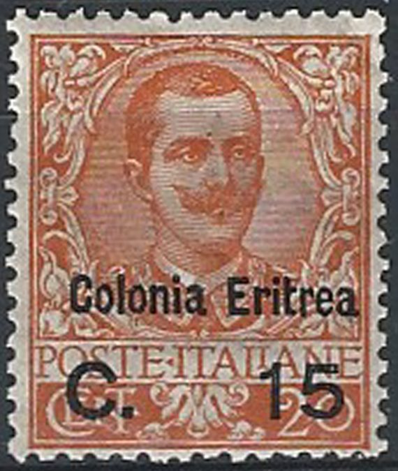 1905 Eritrea VE III 15c. su 20c. arancio MNH Sassone n. 30