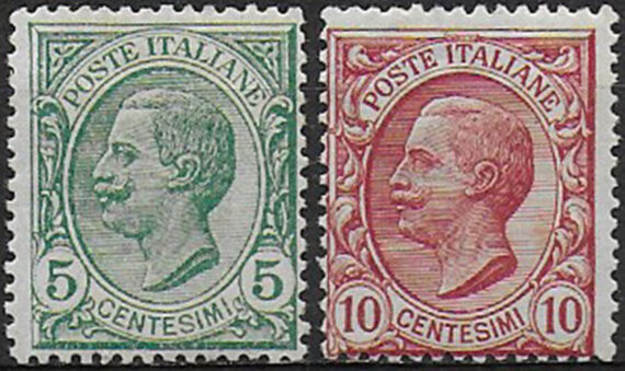 1906 Italia VE III Leoni 2v. MNH Sassone n. 81/82