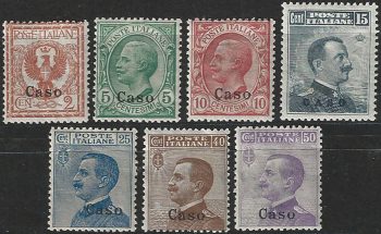 1912 Egeo Caso ordinaria 7v. MNH Sassone n. 1/7