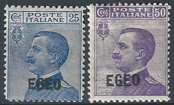 1912 Egeo VE III "EGEO" 2v. MNH Sassone n. 1/2