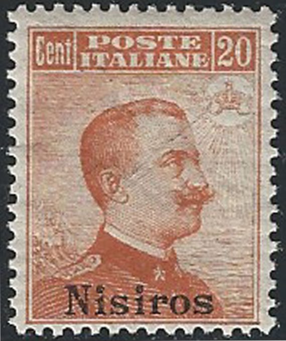 1917 Egeo Nisiro 20c. arancio bc MNH Sassone n. 9