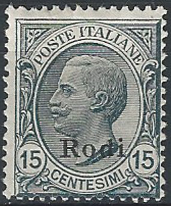 1918-22 Egeo Rodi 15c. grigio MNH Sassone n. 11