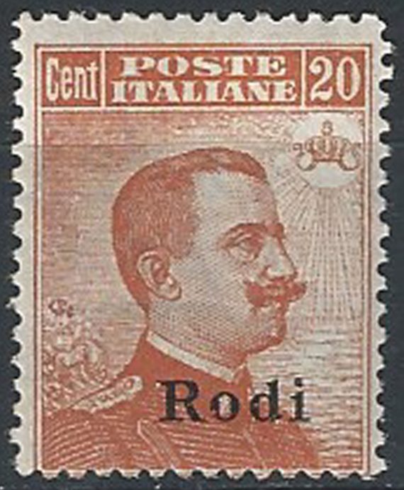 1918-22 Egeo Rodi 20c. arancio MNH Sassone n. 12
