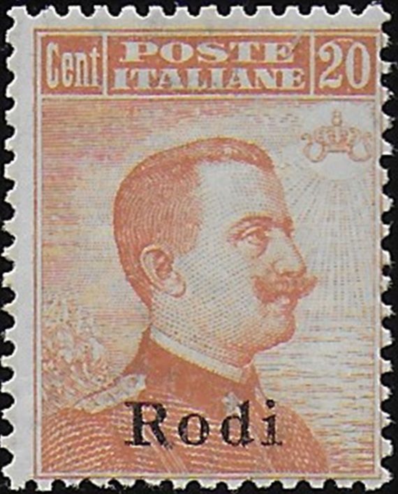 1918-22 Egeo Rodi 20c. orange MNH Sassone n. 12