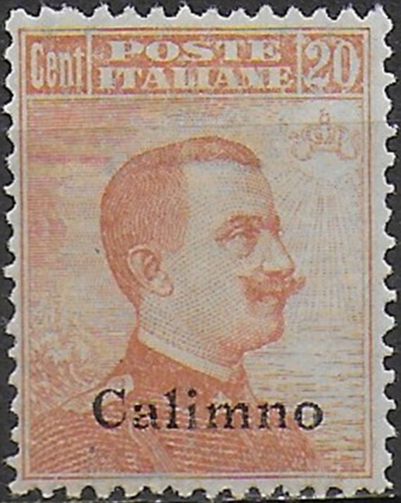 1921-22 Egeo Calino Island 20c. orange bc MNH Sassone n. 11