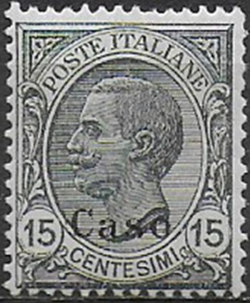 1921-22 Egeo Caso 15c. grey MNH Sassone n. 10