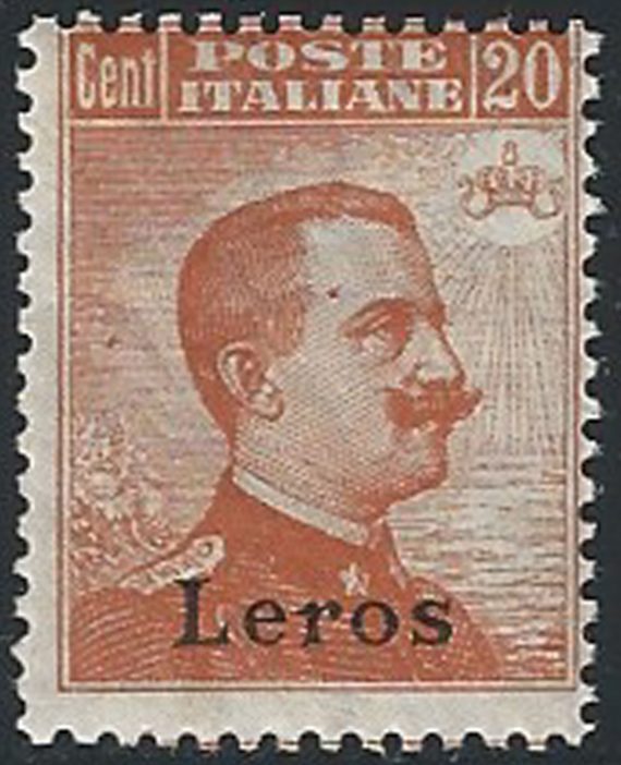 1921-22 Egeo Lero 20c. arancio mc. MNH Sassone n. 11