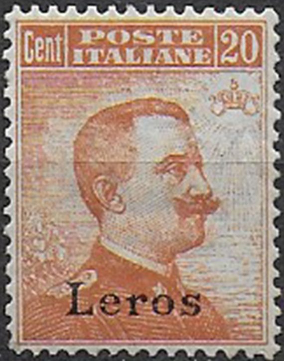 1921-22 Egeo Lero 20c. arancio bc. MNH Sassone n. 11