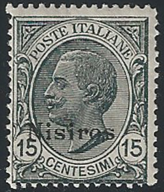 1921-22 Egeo Nisiro 15c. grigio MNH Sassone n. 10