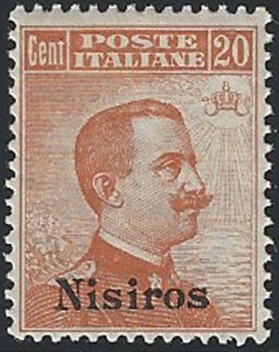 1921-22 Egeo Nisiro 20c. arancio bc. MNH Sassone n. 11