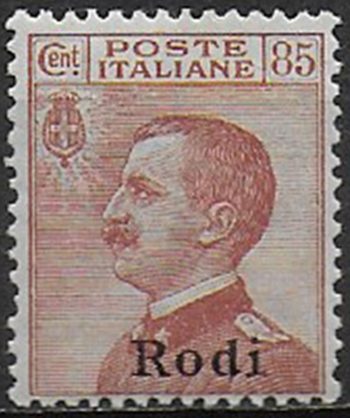 1922-23 Egeo Rodi 85c. bc MNH Sassone n. 13