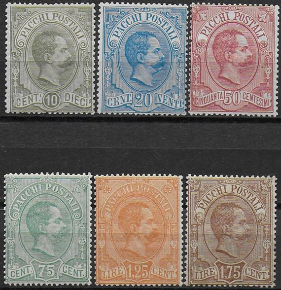 1884-86 Italia pacchi postali bc 6v. MNH Sassone n. 1/6