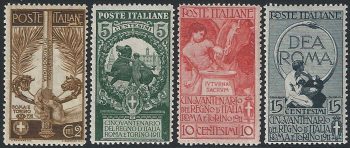 1911 Italia Unità d'Italia 4v. MNH Sassone n. 92/95