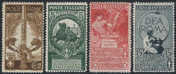 1911 Italia Unità d'Italia 4v. MNH Sassone n. 92/95