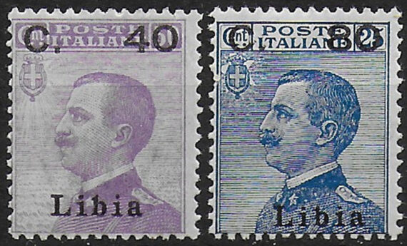 1922 Libia overprinted 2v. MNH Sassone n. 38/39