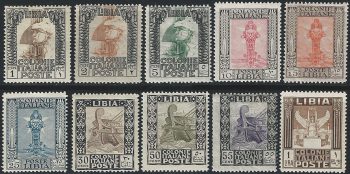 1924-29 Libia Pittorica 10v. mc. MNH Sassone n. 44/53