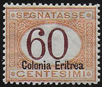 1926 Eritrea segnatasse 60c. bc. MNH Sassone n. 25