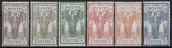 1926 Eritrea Pro Istituto Coloniale 6v. MNH Sassone n. 107/12