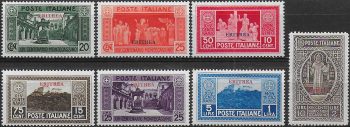 1929 Eritrea Abbey of Montecassino 7v. MNH Sassone n. 145/51