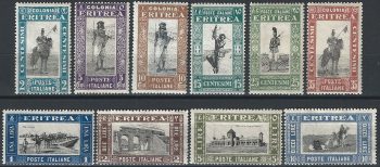 1930 Eritrea Soggetti africani 10v. MNH Sassone n. 155/64