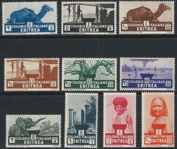 1933 Eritrea soggetti africani 10v. MNH Sassone n. 203/12