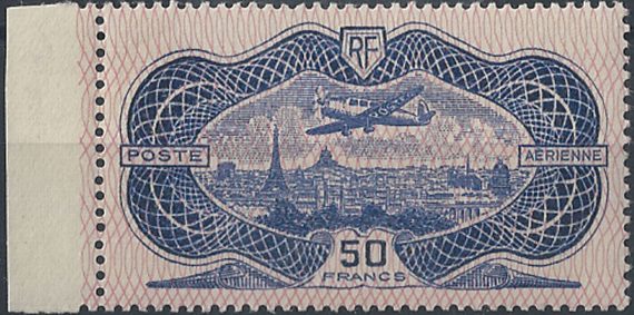 1936 Francia aeroplano su Parigi MNH Unif. n. PA 15