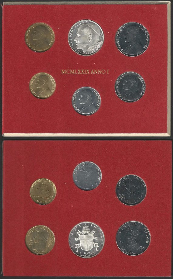 1979 Vaticano Giovanni Paolo II divisionale 6 monete FDC