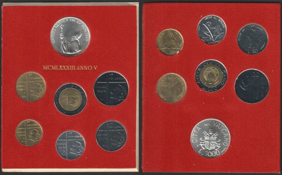 1983 Vaticano serie divisionale 7 monete FDC