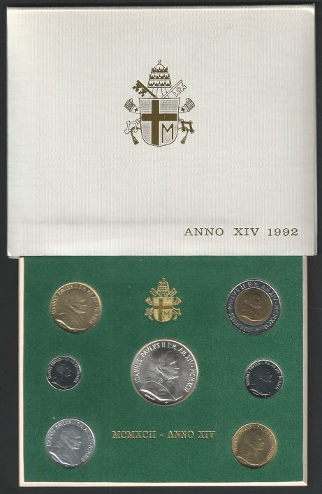 1992 Vaticano serie divisionale 7 monete FDC