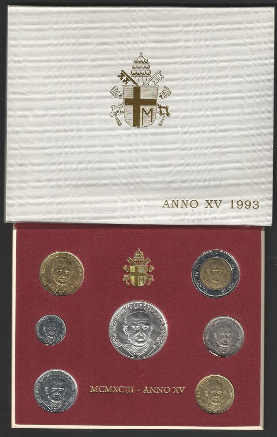 1993 Vaticano serie divisionale 7 monete FDC