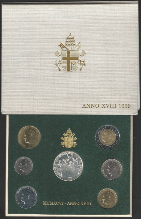 1996 Vaticano serie divisionale 7 monete FDC