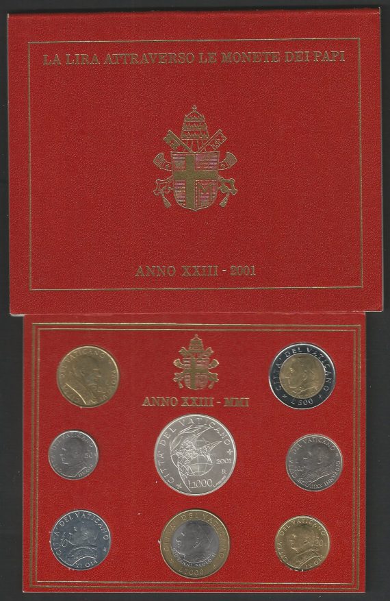 2001 Vaticano serie divisionale 8 monete FDC