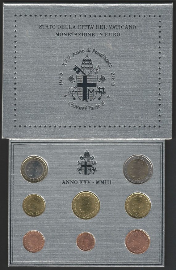 2003 Vaticano divisionale 8 monete FDC
