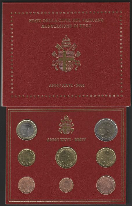 2004 Vaticano divisionale 8 monete FDC